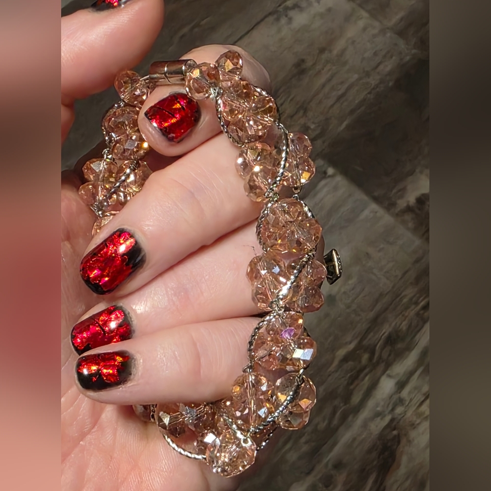 Beautiful Pink & Silver Rhinestone/Bracelet!